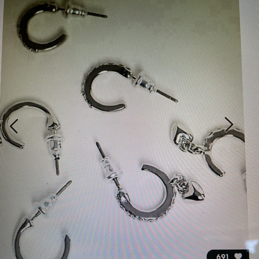 New Topshop hoop and dangle hoop silver and stone earrings - Picture 3 of 6